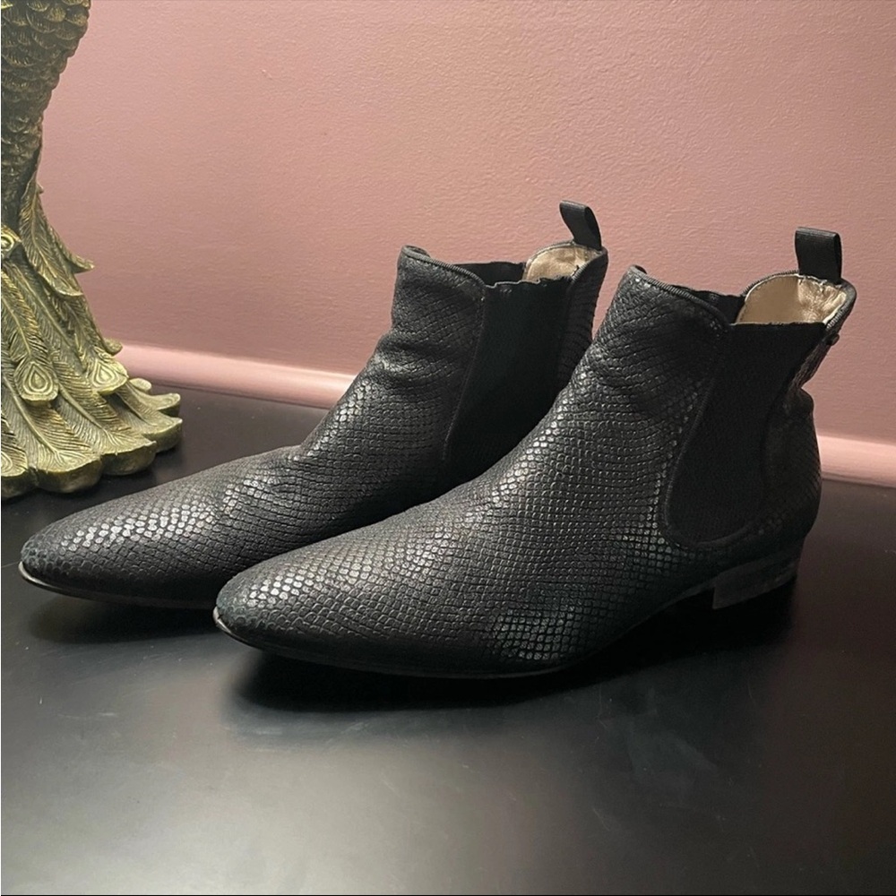 Just Cavalli Men's Snake Pattern Leather Boots Size 41